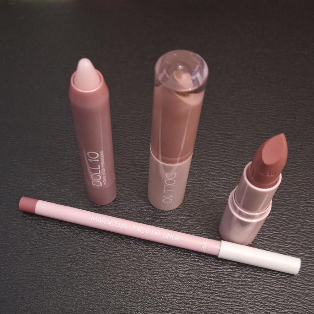 Doll 10 PH Lip Crayon,Lip Gloss & Lipstick Combo & Tarte Maracuja Juicy Lip Line
